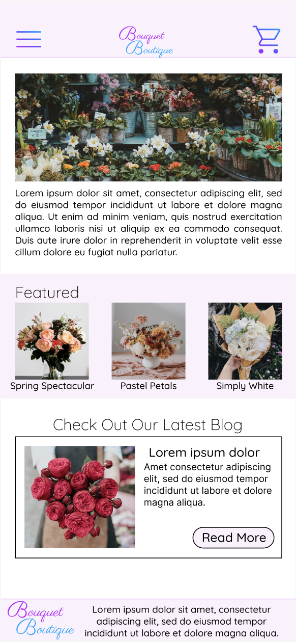 'Bouquet Boutique' mobile website