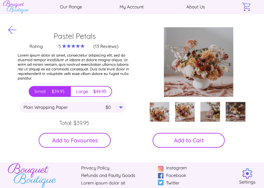 'Bouquet Boutique - Desktop - item page - Mockup