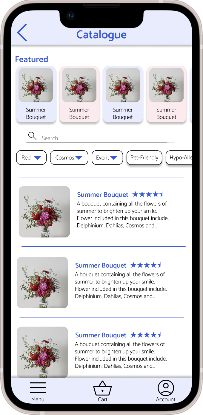 Flower Shoppe - catalogue page - mockup