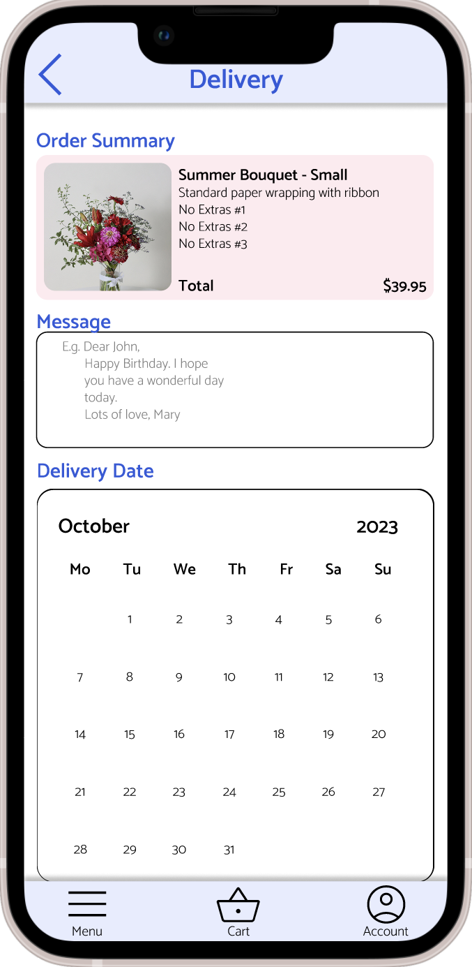 Flower Shoppe - delivery page 1 - mockup