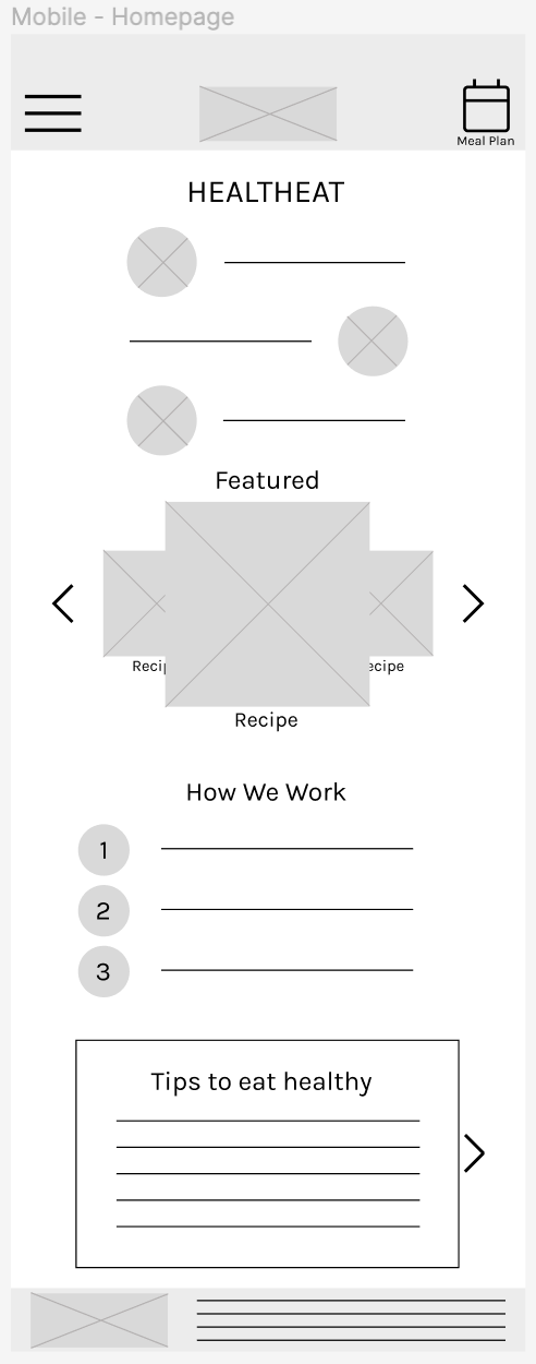 Flower Shoppe - homepage - mobile - digital wireframe