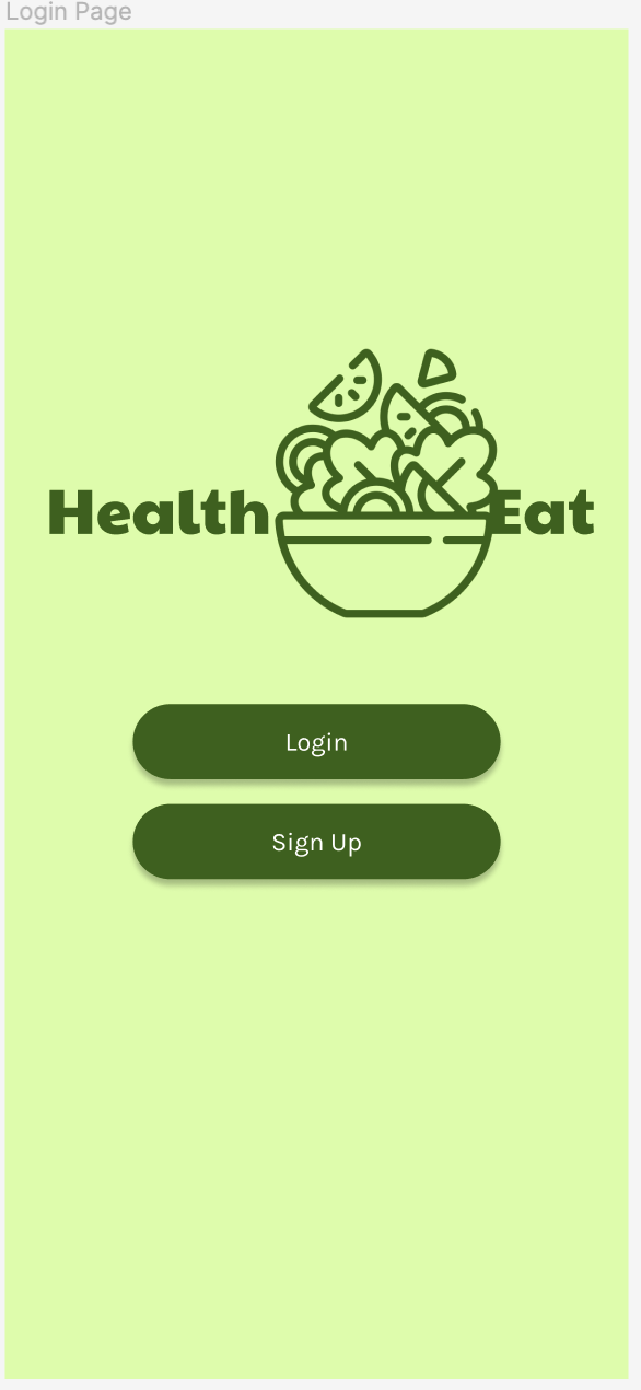 HealthEat - App - Login Page