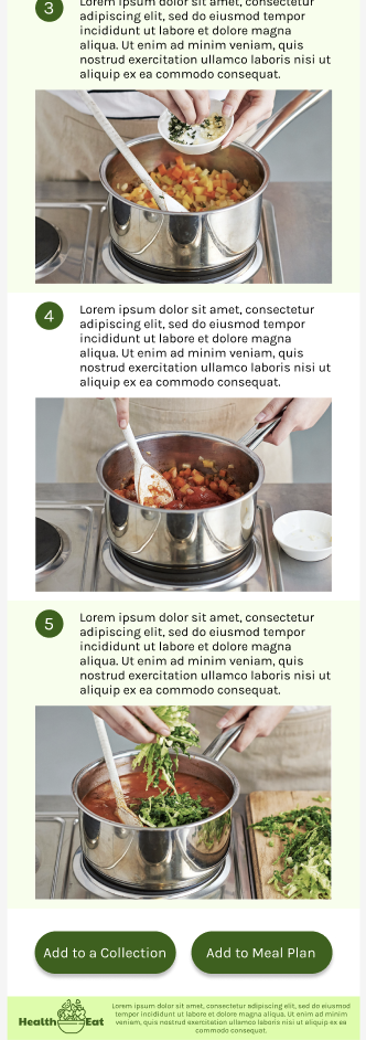 HealthEat - recipe page - mockup - version 2 - 2