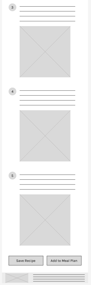Flower Shoppe - recipe page - mobile - digital wireframe - 2